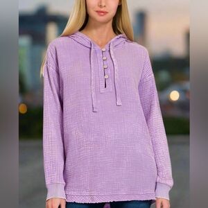 Zenana Outfitters Lavender Cotton Top